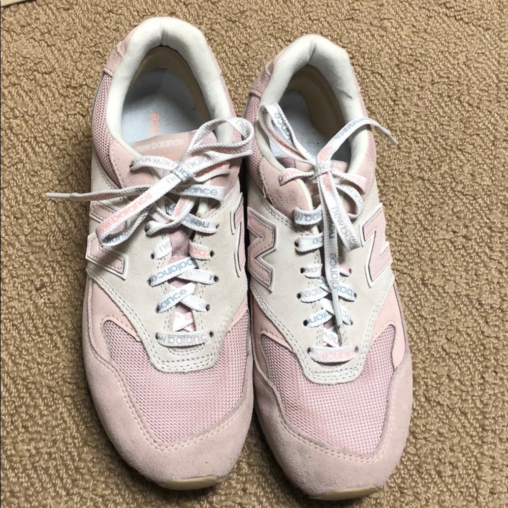 Pink New Balance tennis shoes